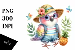 colorful Baby Parrot | Watercolor Clipart Product Image 3