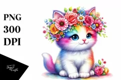 Vibrant Baby Kitten Sitting PNG Product Image 1