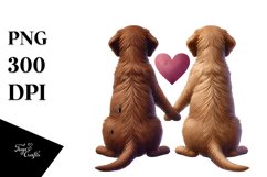 Digital Painting of Chesapeake Bay Retriever Holding Heart Product Image 1