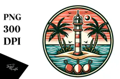Retro Tropical Island Beachbuoy PNG Product Image 1