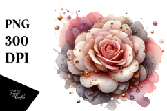 Glossy Golden Rose PNG Product Image 1