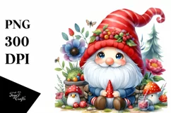 Colorful Gnome, Watercolor PNG Product Image 3
