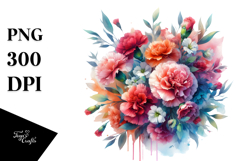 Vibrant Carnation Wreath PNG Product Image 1