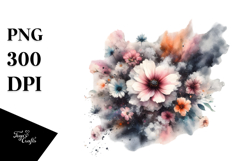 Grunge Flower Clouds, Transparent PNG Product Image 1