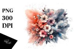 Grunge Flower Clouds, Transparent PNG Product Image 1