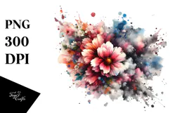 Grunge Flower Clouds, Transparent PNG Product Image 1