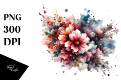 Grunge Flower Clouds, Transparent PNG Product Image 1