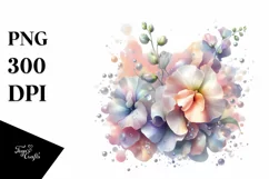 Shiny Sweet Pea Watercolor Splash | Clipart Product Image 3