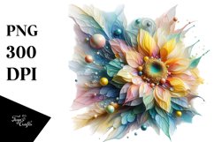 Abstract Vibrant Sunflower PNG Product Image 1