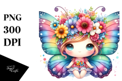 Vibrant Butterfly Flower Crown | Clipart Product Image 1