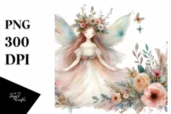 Washed Watercolor Boho Fairy PNG Product Image 1