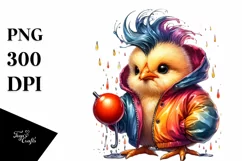 Revolting Baby Chicken with Raincoat PNG Product Image 1