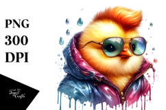 Revolting Baby Chicken with Raincoat PNG Product Image 1