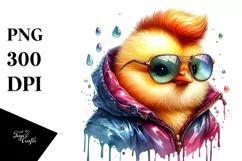 Revolting Baby Chicken with Raincoat PNG Product Image 1