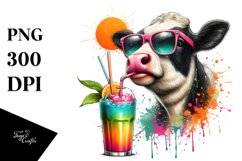 Colorful Quirky Cow Sipping Product Image 3