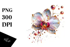 Glossy Orchid with Golden Insertions, PNG Product Image 1