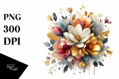 Colorfull Bouquet with Magnolia and Splash | Clipart Product Image 1