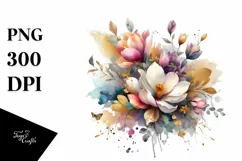 Colorfull Bouquet with Magnolia and Splash | Clipart Product Image 3
