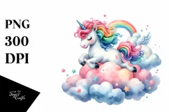 Colorful Unicorn Fairy Clipart Product Image 3