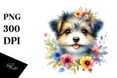 Cute Dog, Watercolor PNG Product Image 1