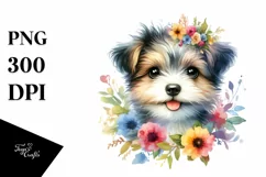 Cute Dog, Watercolor PNG Product Image 1