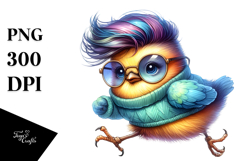 Funny Baby Bird with Cool Haircut PNG Product Image 1