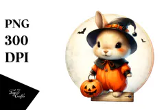 Cute Baby Rabbit Halloween PNG Product Image 1