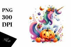 Vibrant Unicorn Halloween Scene | Clipart Product Image 3