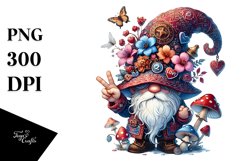 Valentines Gnome with Hat, PNG Product Image 1