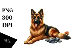 German Shepherd Sunset Scene | Sublimation | Clipart Product Image 1