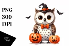 Simple Halloween Owl Clipart, High-Res PNG Product Image 1