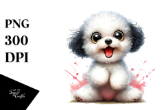 Colorful Crazy Baby Bichon Frise PNG Product Image 1