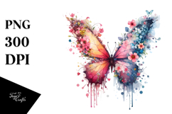 Cute Butterfly with Splashes, Transparent PNG Product Image 1