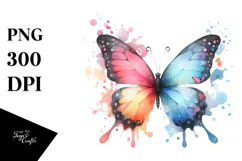 Colorful Butterfly Splash PNG Product Image 1
