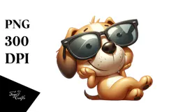 Goofy Cartoon Dog with Oversized Sunglasses PNG Product Image 1