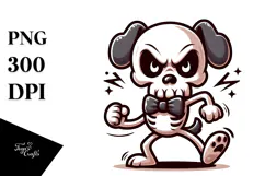 Aggressive Animal Skull with Bow Tie PNG Product Image 1