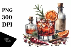 Sublimation Sticker Flower Watercolor Negroni Clipart Product Image 3