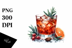 Sublimation Sticker Flower Watercolor Negroni Clipart Product Image 1