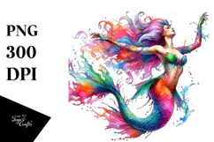 Vibrant Mermaid, High-Res PNG Product Image 1