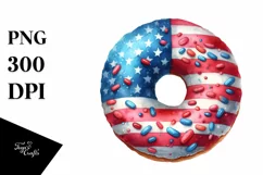 Vintage Donut USA Flag Collors Product Image 1