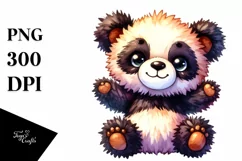 Vibrant Plush Panda Smiling Baby | Sublimation | Clipart Product Image 1