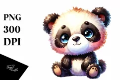 Vibrant Plush Panda Smiling Baby | Sublimation | Clipart Product Image 1