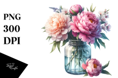 Jar Peonies Large Peonies | Clipart Product Image 1