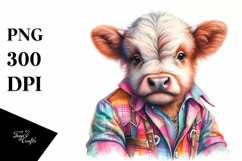 Cow in Jive Dancer Outfit, Fun PNG Product Image 1