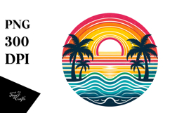 Retro Tropical Rainbow Sunset, 20 oz Tumbler Product Image 1