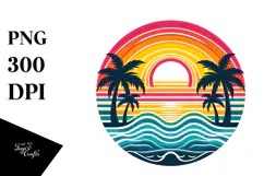 Retro Tropical Rainbow Sunset, 20 oz Tumbler Product Image 1