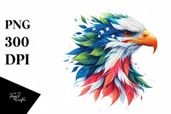 Abstract Eagle in USA Flag Colors PNG Product Image 3
