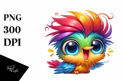 Colorful Baby Hummingbird Smiling | Clipart Product Image 1