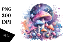 Magical Celestial Mushroom | Sublimation | Clipart Product Image 1