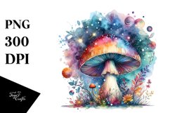 Colorful Magical Celestial Watercolor Mushroom | Sublimation Product Image 3